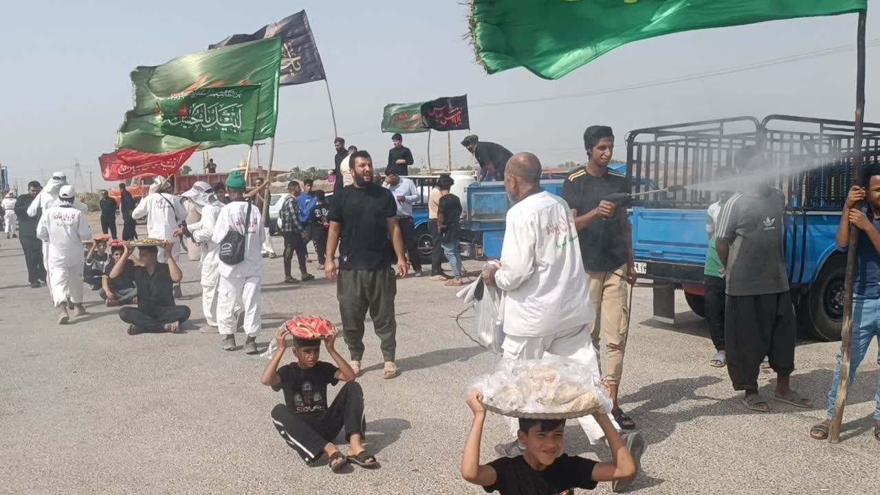 استقبال گرم اهالی کارون از کاروان پیاده انصارالحسین